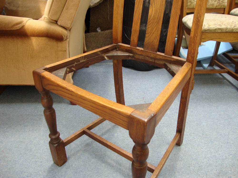Wooden dining chair frame with the drop in pad removed