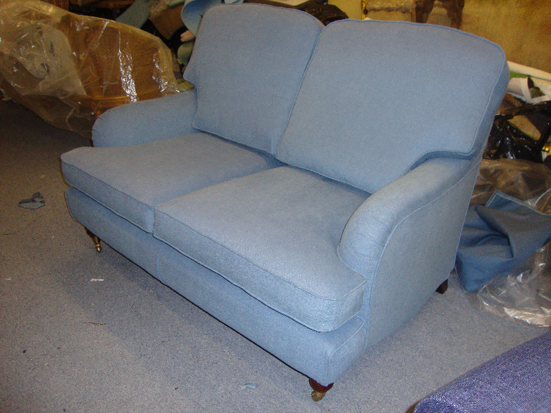 Multiyork sofa in a plain kingfisher blue loose cover