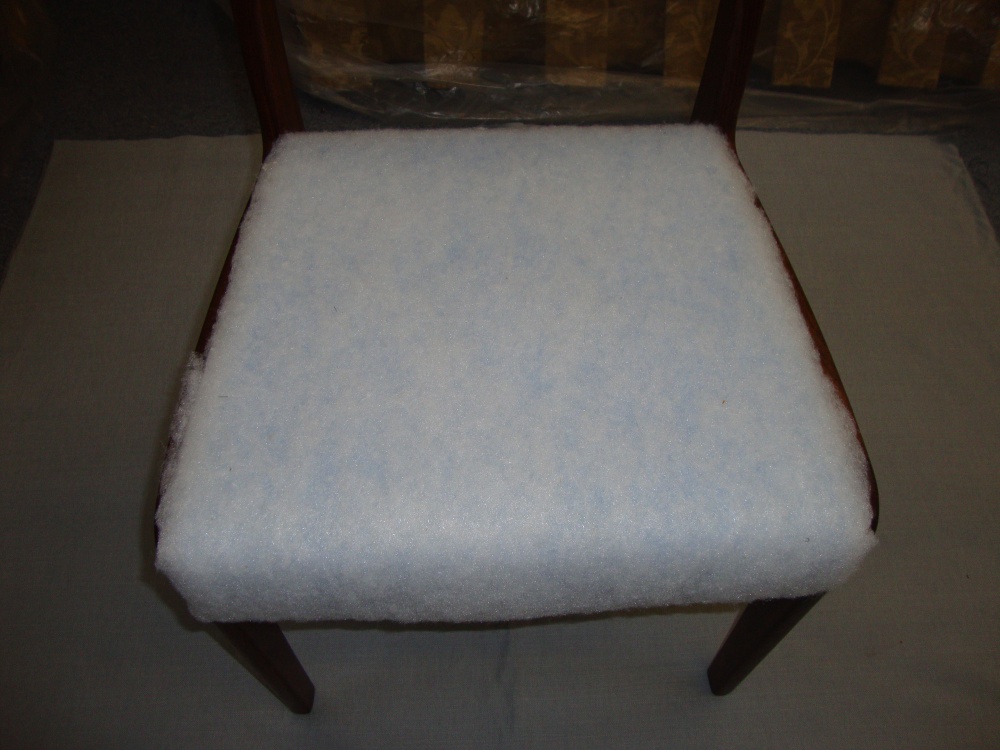 Chair seat stripped and foamed, ready for fabric